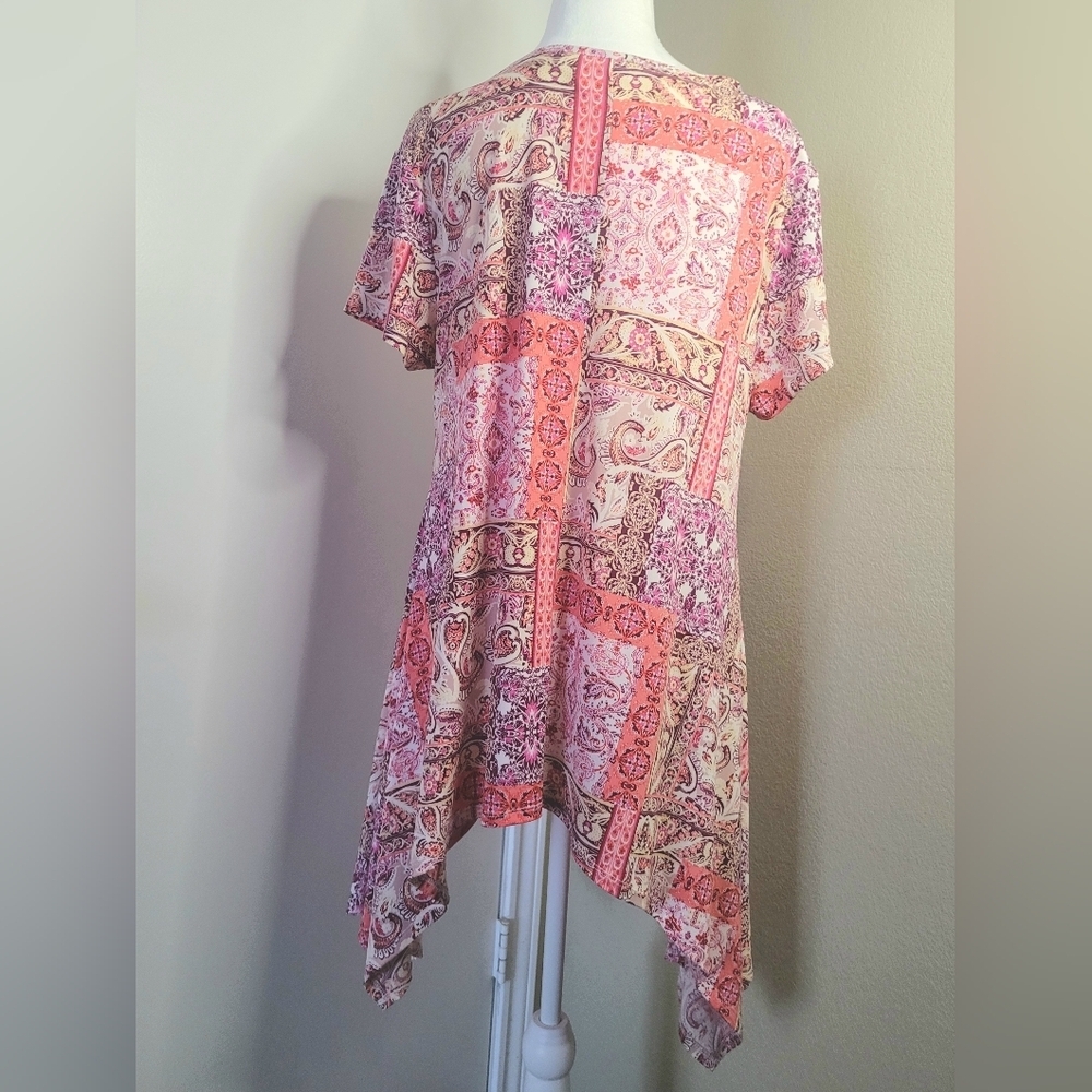 Cato Peach, Tunic Blouse, Stretchy, Size Large, Soft Material - Picture 4 of 11